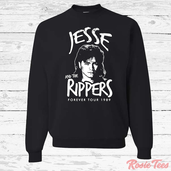 Jesse And The Rippers Unisex Crewneck Sweatshirt | Fake Band "As Seen on TV" Gear | Pop Culture Music Apparel | #1 In Japan | Rosie Tees