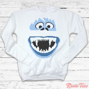 The Christmas Yeti Ugly Holiday Sweatshirt | Seasonal Apparel | Abominable Snowman Sweater | Rosie Tees