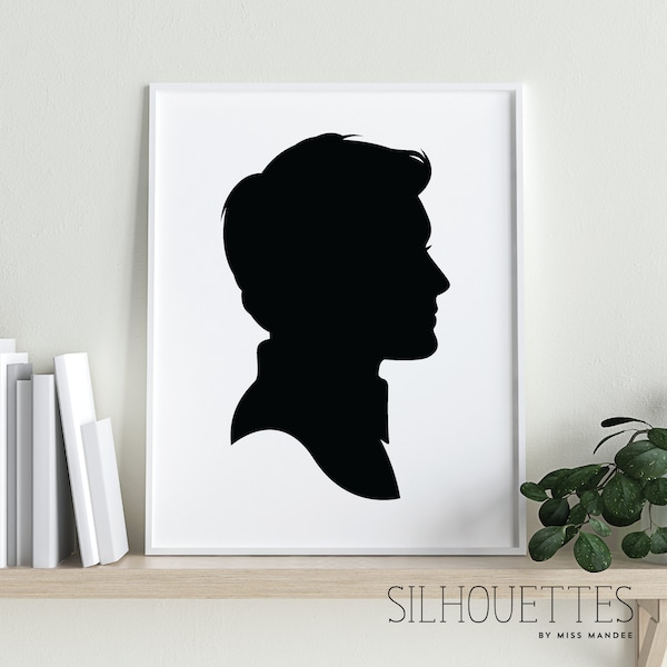 STOCK Male Adult Silhouette File Design (Ready-Made) - Man Side Profile - Digital Download - SVG, Vector, Cricut, Silhouette, Clip Art