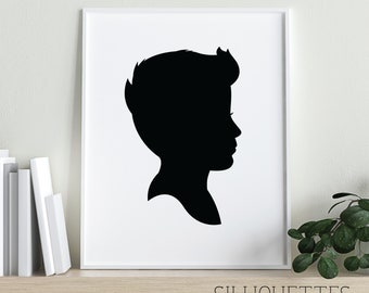 男性の横顔シルエット、SVG、Cricut、クリップアート（即時
