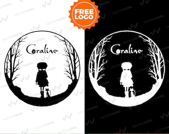 Silhueta de Coraline: Design de camiseta SVG, PNG (download digital)