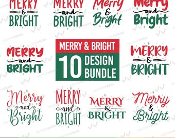 Pacchetto SVG Merry & Bright Christmas: disegni per le feste (download digitale)