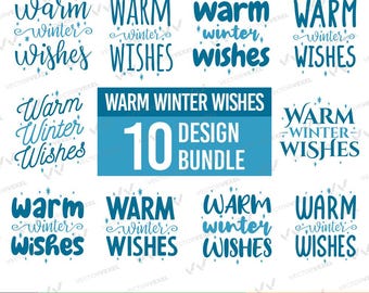 Pacchetto SVG Warm Winter Wishes: disegni natalizi (download digitale)