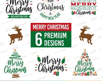 Pacchetto SVG di Natale: disegni per le feste, Babbo Natale, renne (download digitale)