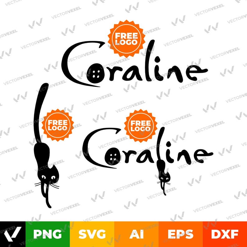 Coraline Design Bundle, Coraline Ornament, Svg Bundle, Png Bundle, Coraline Silhouette, Cat, Pink Palace, Halloween, Pumpkin, Cricut Files 2