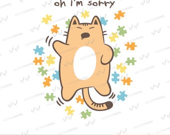 Divertente puzzle con gatto addormentato (download digitale)