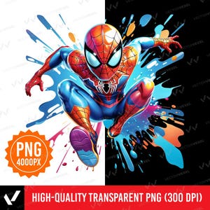 PNG Spiderman Superhéroe, Héroes y Personajes de Películas PNG, Salpicaduras y Acuarela, Superhéroe de Dibujos Animados Archivo PNG Transparente para Sublimación
