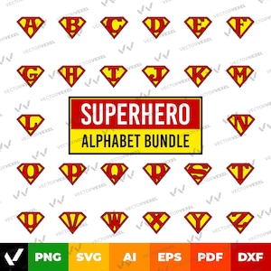 Superhelden Alphabet-Svg-Bundle, Superhelden-Svg, Super-Logo-Alphabet-Svg, Super Schrift-Svg, Super-Buchstaben-Svg, Png, Dxf, Pdf, Eps, Ai, Cricut