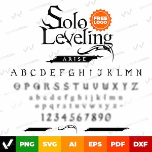 Solo Leveling Alphabet Svg Bundle, Sung Jin Woo, Solo Leveling Logo, Solo Leveling Font Svg, Igris, Belllion, Beru, Png, Dxf, Pdf, Eps, Ai