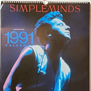 Simple Minds 1991 Vintage Calendar