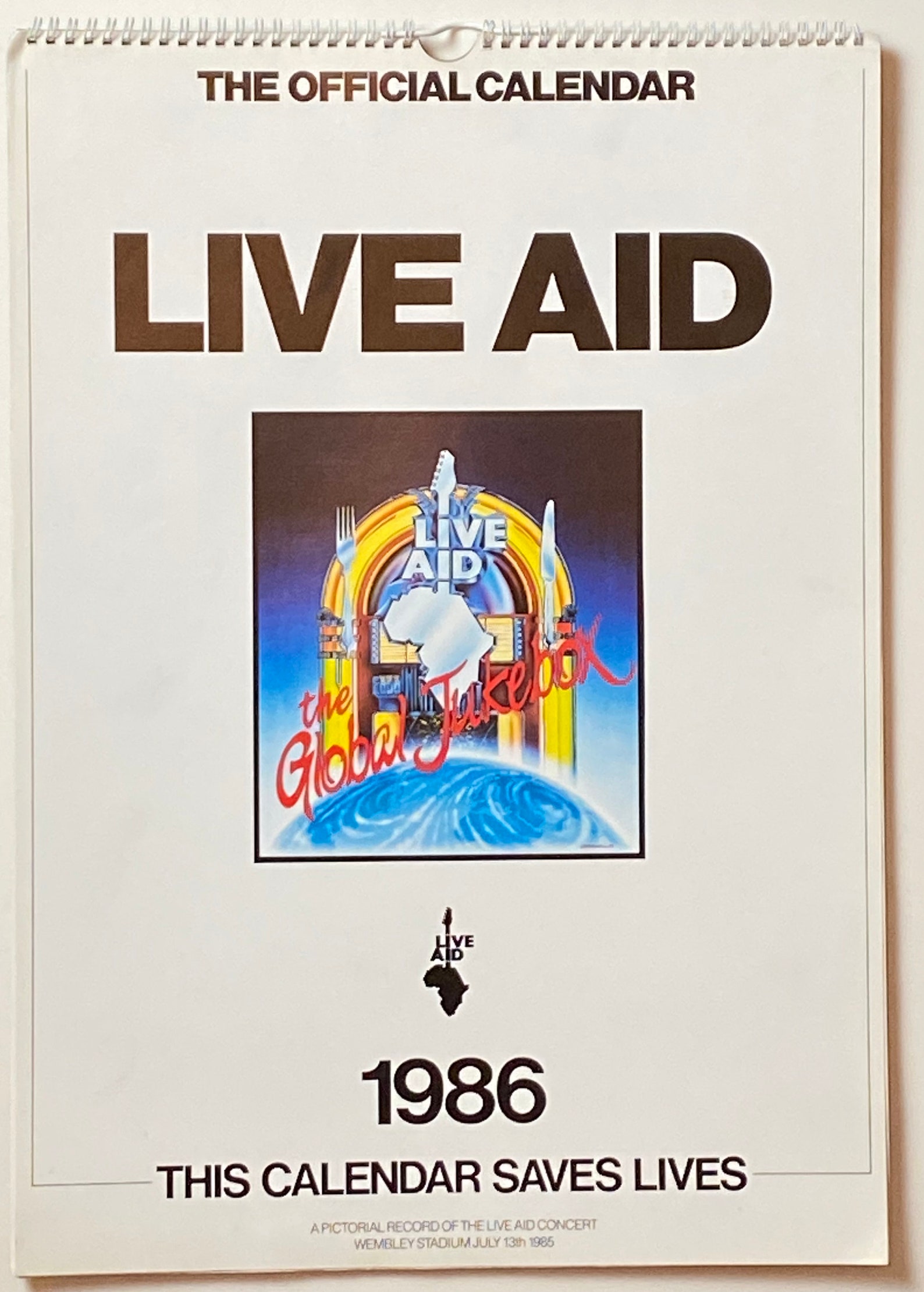 Live Aid 1986 Vintage Calendar Etsy