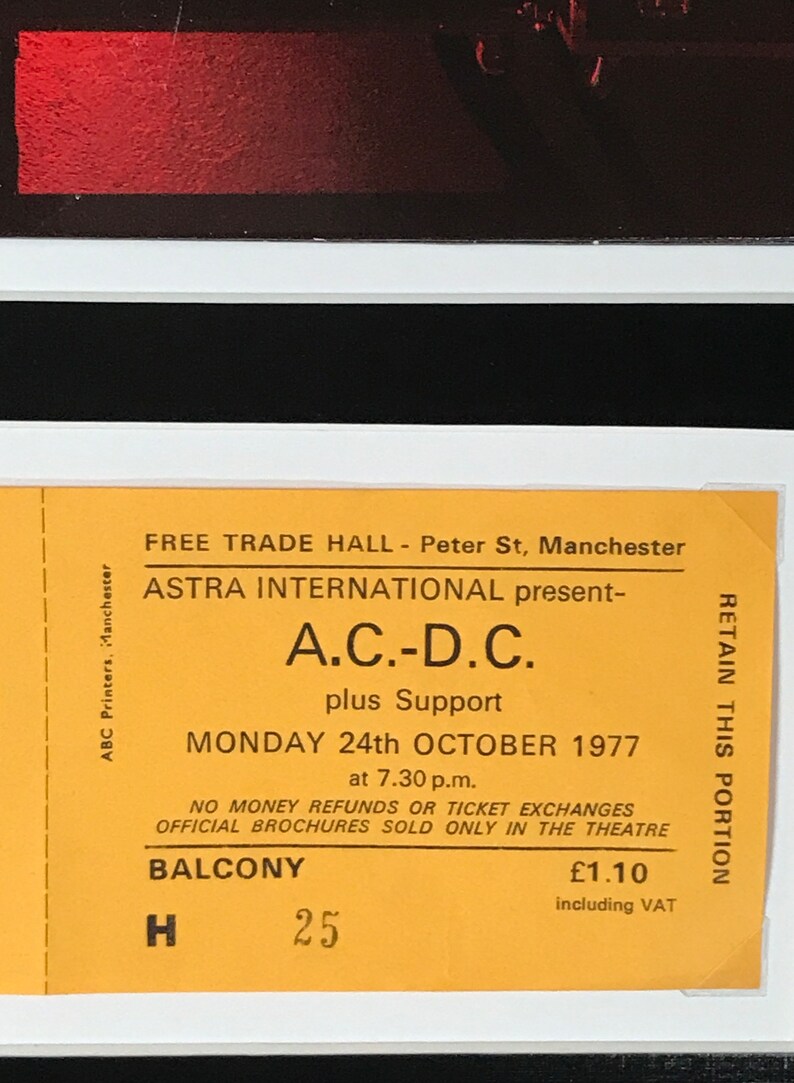AC/DC Genuine 1977 Ticket Collage - Etsy