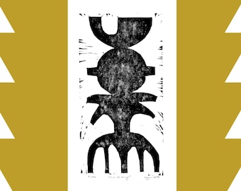 legs to carry - woodblock print on cotton paper