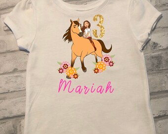 NEW Spirit Riding Free Personalized Birthday Party Favor Gift T-Shirt