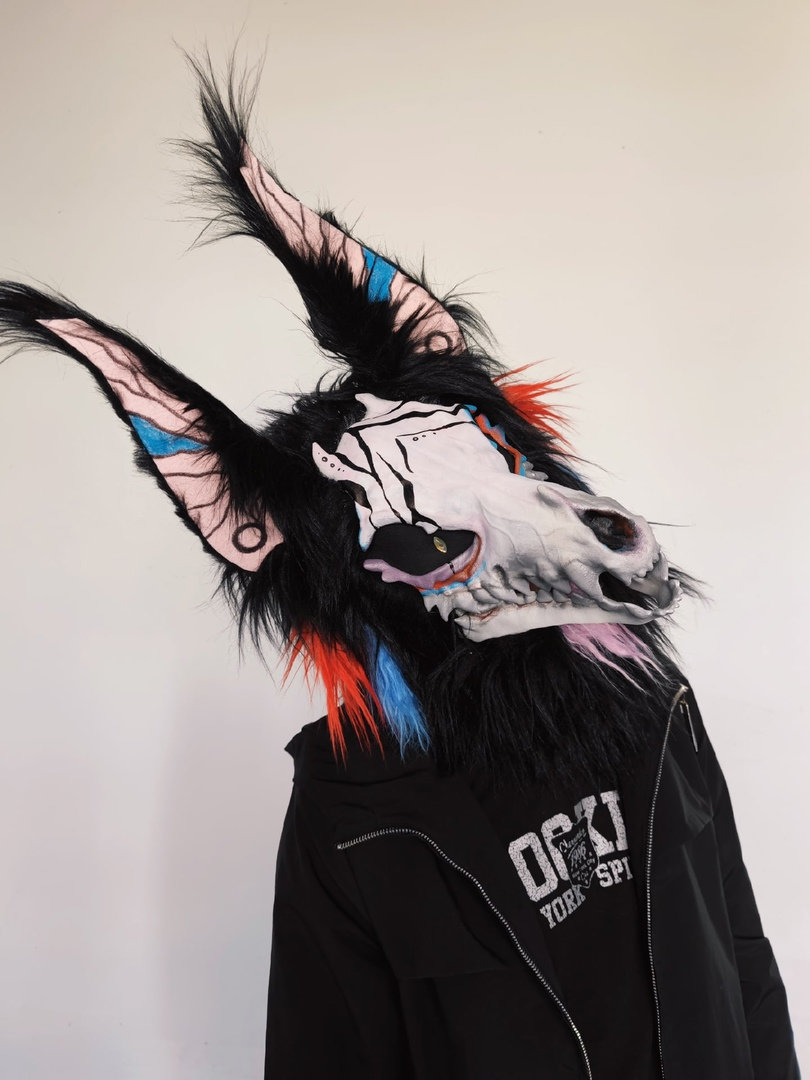 Skull dog/skulldog furry mask. Máscara peluda de calavera. Etsy