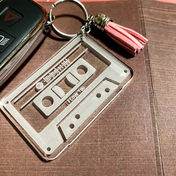 Spotify Keychain Engraved Cassette Etsy