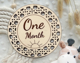 Baby | Circle Wooden Baby Milestones | Adorable Props, Keepsakes, & Monthly Photo Magic | Baby Months