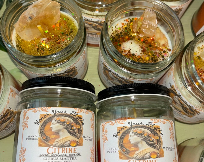 Citrine Crystal~Candle