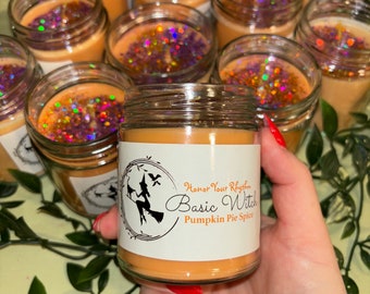 Basic Witch Candle, Pumpkin spice, Spooky Season Home Decor, Halloween Art, Gothic, Nontoxic