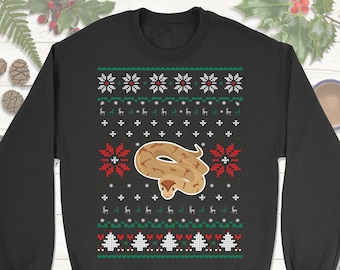 Ball Python Christmas Sweatshirt: Reptile Ugly Holiday Sweater