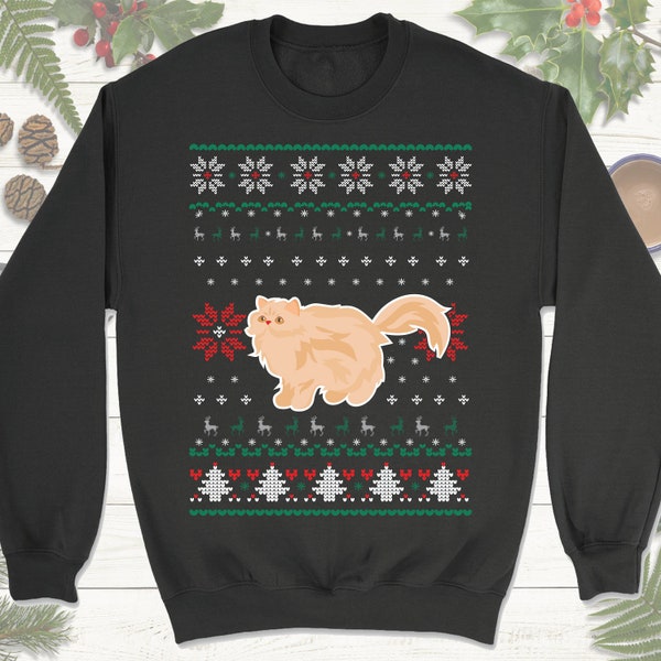 Persian Christmas Sweatshirt Hoodie. Persian Christmas Gift. Cats Ugly Christmas Sweater.