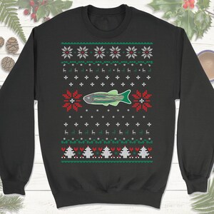Zebra Danios Christmas Sweatshirt Hoodie. Zebra Danios Christmas Gift. Fish Ugly Christmas Sweater.