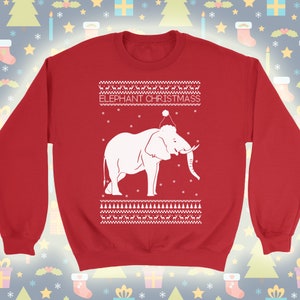 Elephant Christmas T-Shirt, Sweatshirt, Hoodie. Elephant Christmas Gift. Elephant Christmas Sweater. Christmas Tank Top.