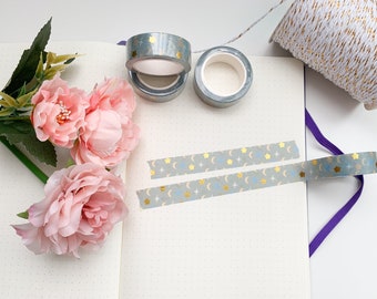 Gold foil moon and star washi tape