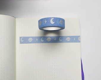silver foil blue  washi tape