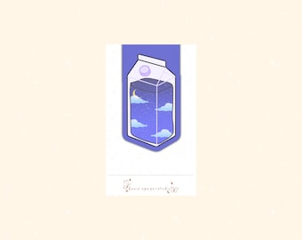 Aesthetic Sky Milk Magnetic Bookmark