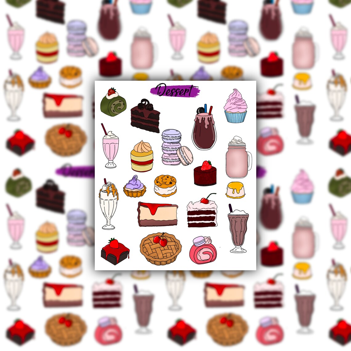 Dessert sticker sheet Etsy