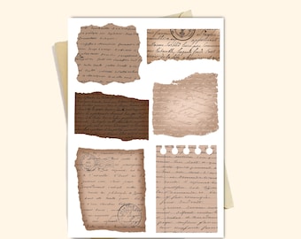Vintage journal stickers kit