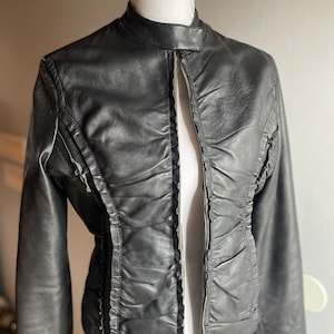Leather motorcycle jacket
