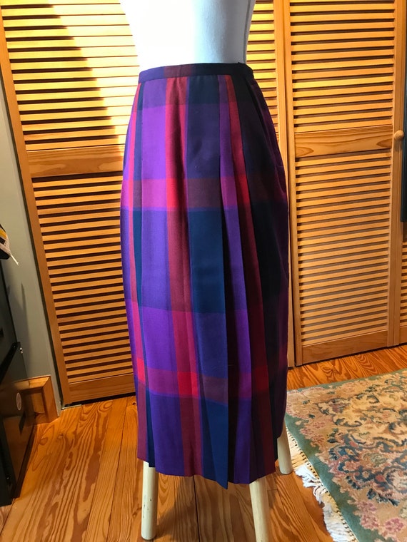 Vintage 80s Jones New York 100% wool Pleated Skirt - image 3