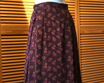 Vintage 80s Christian Dior Pleated A-line Skirt