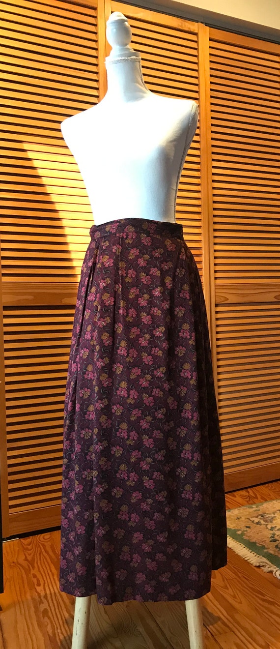 Vintage 80s Christian Dior Pleated A-line Skirt