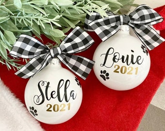 Personalized Pet Christmas Ornament: Paw Prints Keepsake