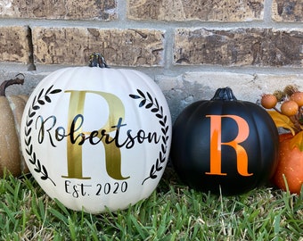 Personalized Monogram Pumpkin Set, Halloween Pumpkin, Fall Decor, Letter Pumpkin, Fall Porch Decor, Custom Pumpkin, Personalized Gift Set