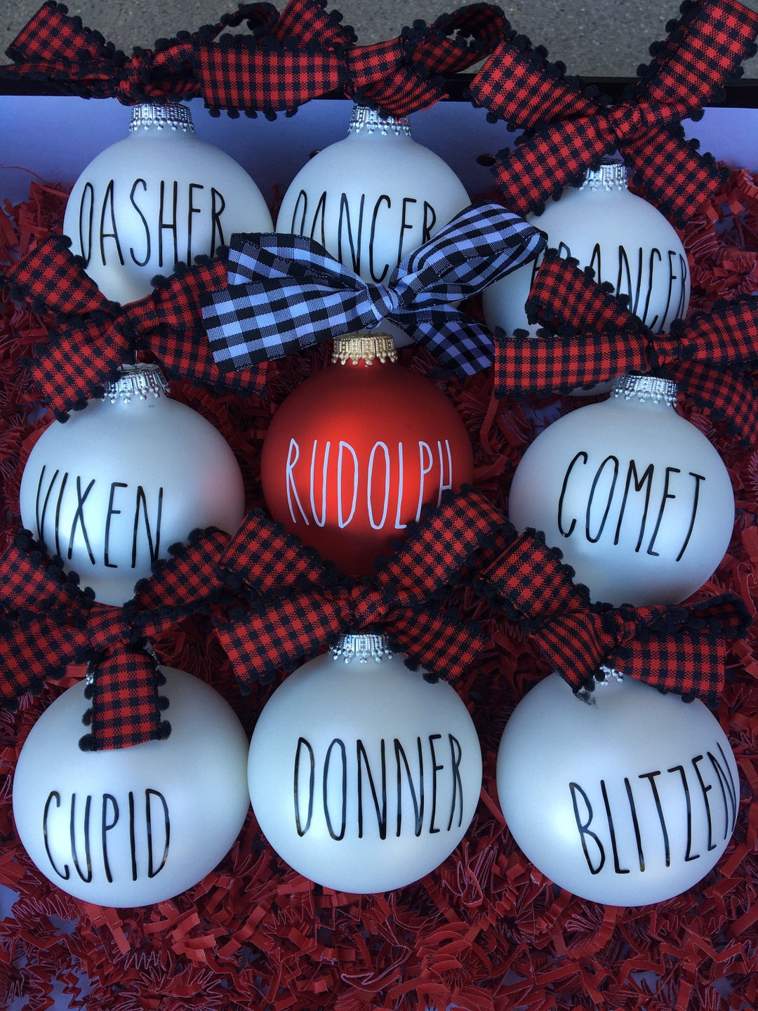 Reindeer Ornaments Rae Dunn Inspired Gift Set Christmas and Holiday Etsy