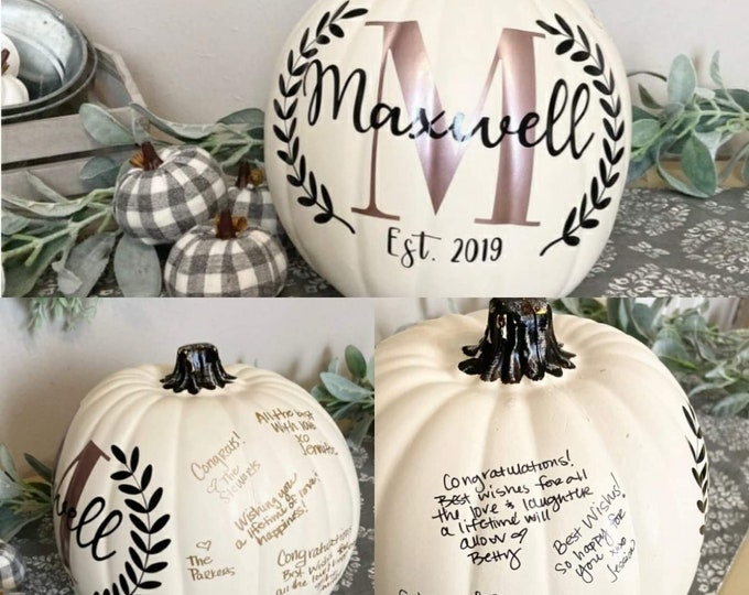 Fall Wedding Pumpkin Set, Pumpkin Wedding Card Box, Fall Pumpkin