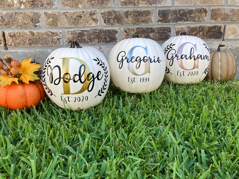 Monogram Decor Monogram Pumpkin for Fall Decor Personalized Etsy