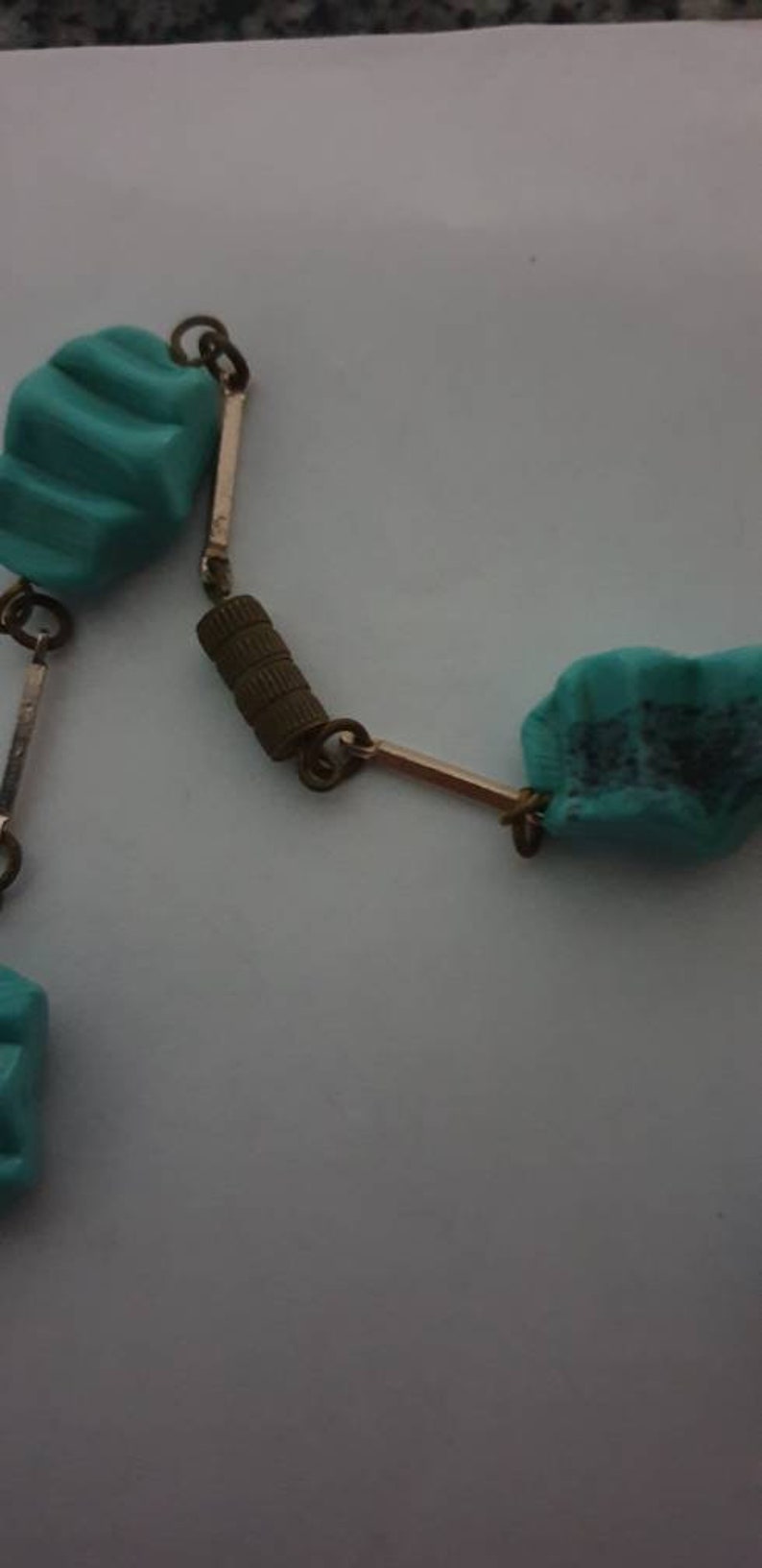 Vintage art deco rare exclusive design turquoise necklace.