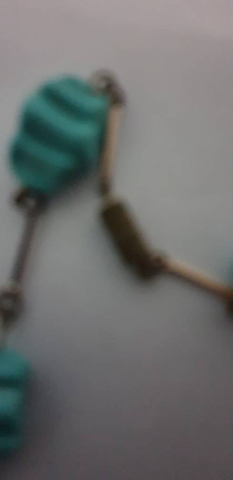 Vintage art deco rare exclusive design turquoise necklace.