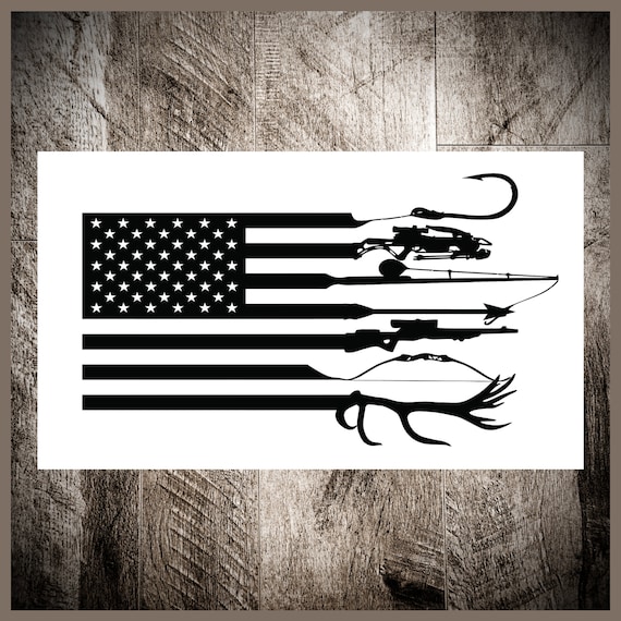 Hunting Fishing American Flag Decal - Car Window Vinyl Decal - Etsy Hunting Fishing American Flag Decal - Car Window Vinyl Decal - Etsy
