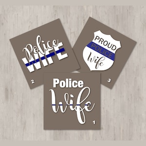 Police Wife decal – Thin Blue Line – Law enforcement Decal – LEO - Car decal - Laptop decal - Cup decal