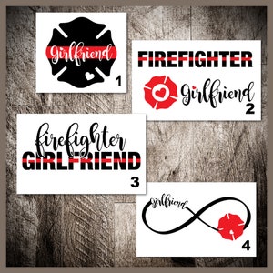 Firefighter Girlfriend Decal - Thin Red Line - tumbler decal - laptop decal - window decal