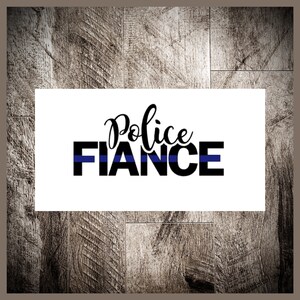 Police Fiancé Decal - Thin Blue Line