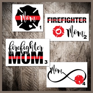 Firefighter Mom Decal - Thin Red Line