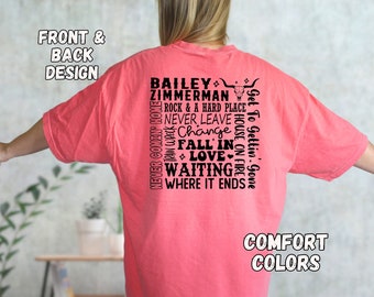 Zimmerman Song Tshirt,Country Music Fan Concert,Cowgirl Western Shirt,Song Lyric Retro Tshirt,Bailey Rock And A Hard Place Tee,Gift For Her