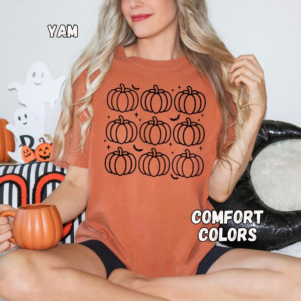 Pumpkin Patch Shirt,Comfort Colors Shirt,Tis The Season,Its Fall Yall,Thanksgiving,Halloween,Oversized Tshirt Dress,Pumpkin And Bats Tee